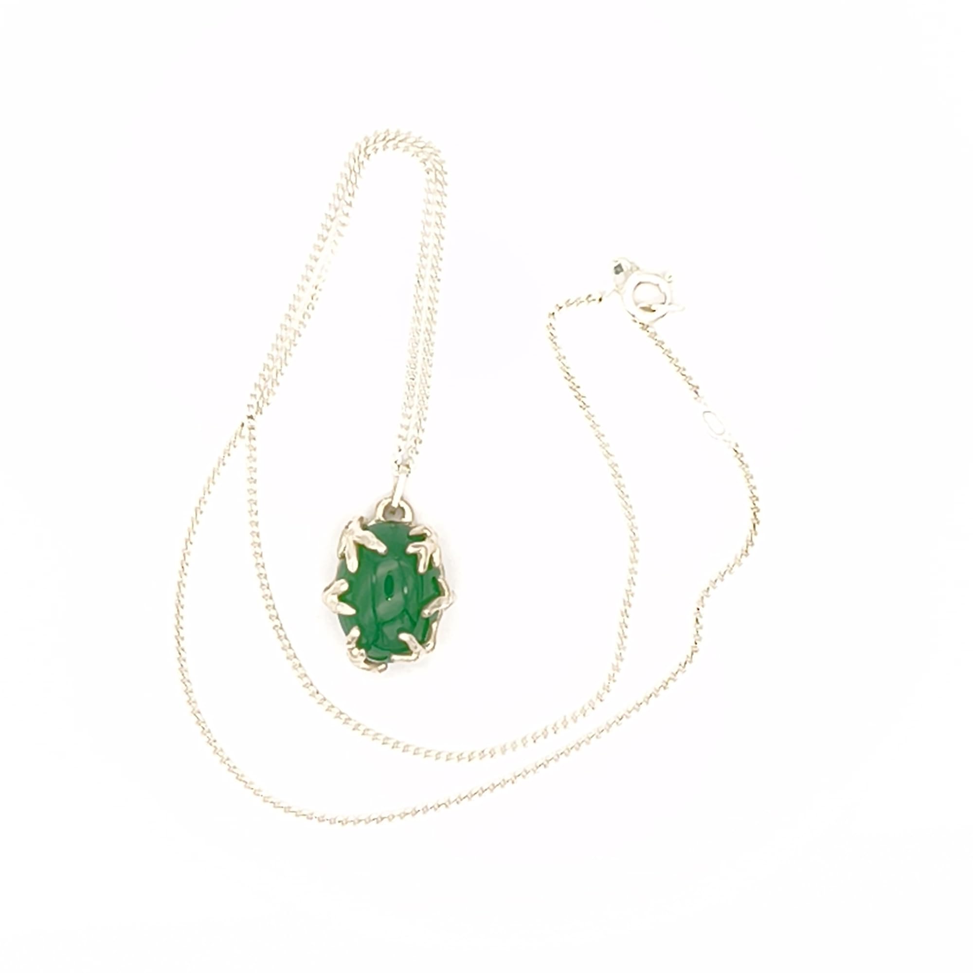 Ciondolo con agata verde naturale