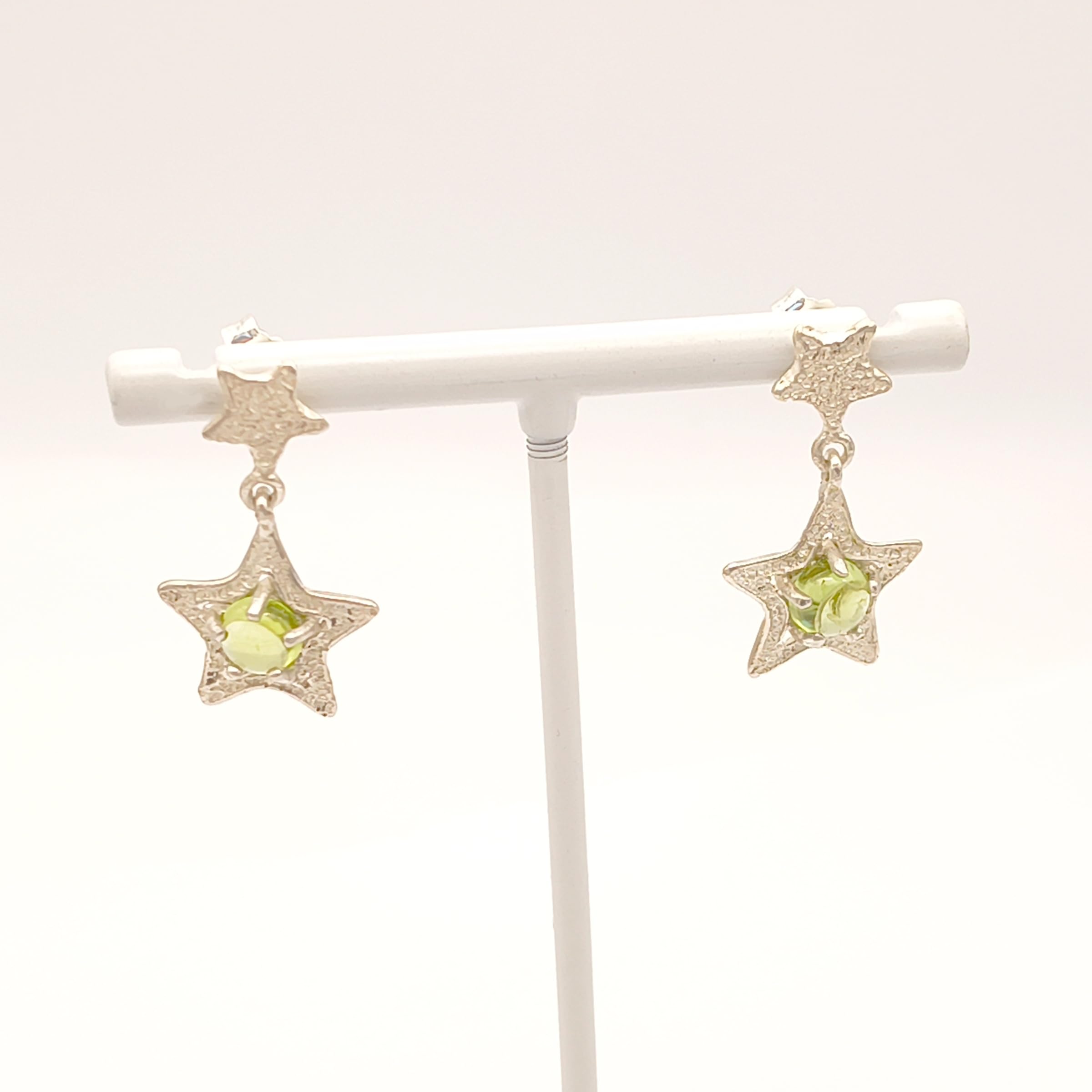 Orecchini Stelle con gemme di peridoto naturale