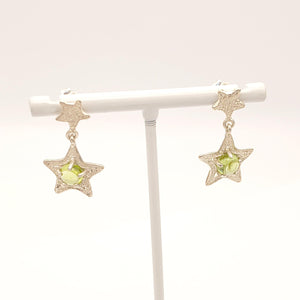 Orecchini Stelle con gemme di peridoto naturale
