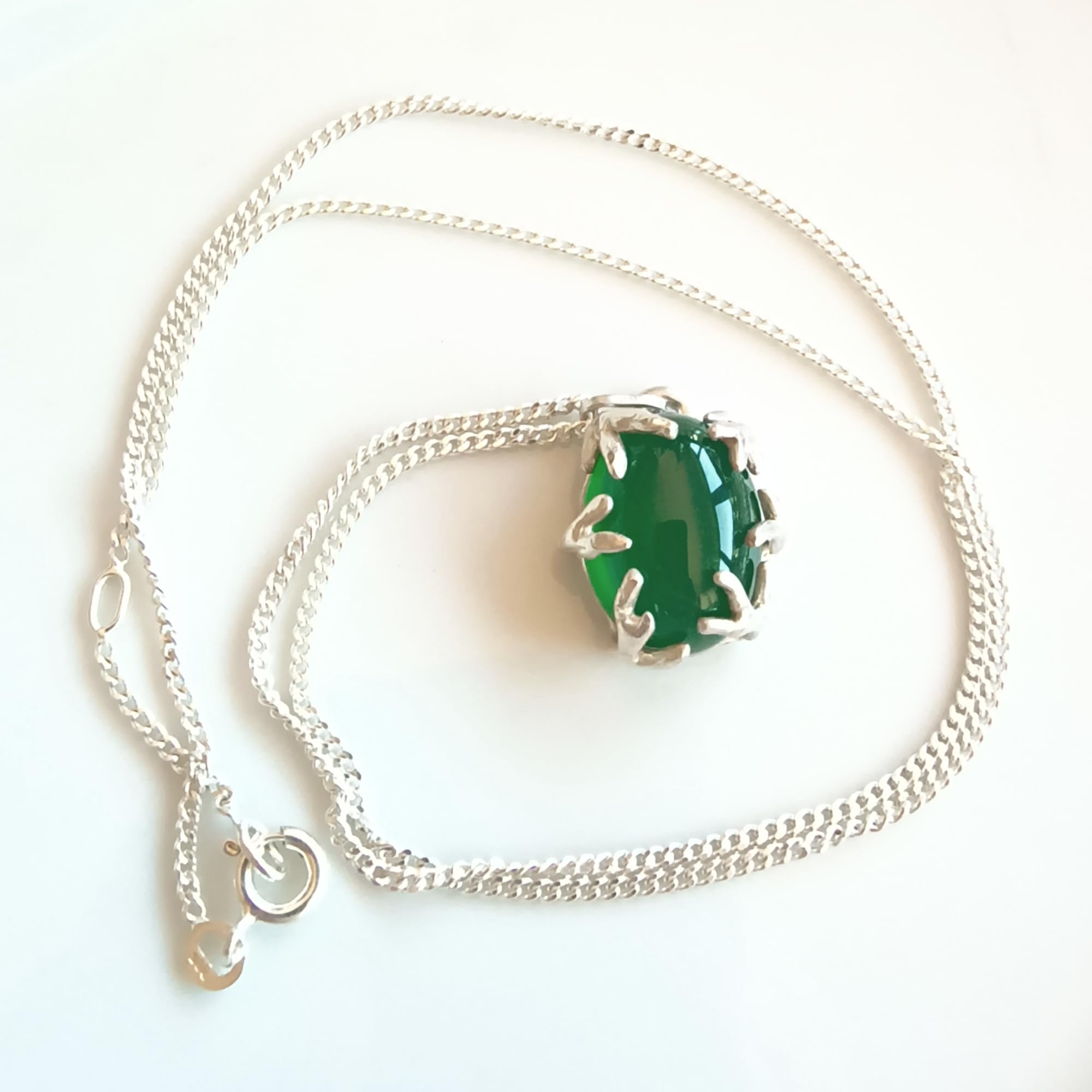 Ciondolo con agata verde naturale