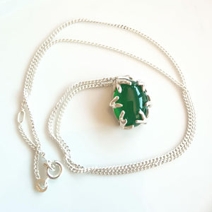 Ciondolo con agata verde naturale