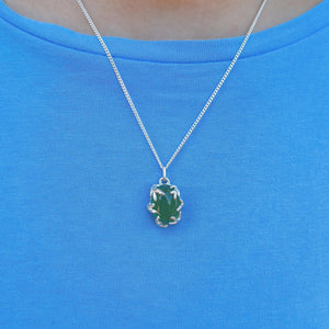 Ciondolo con agata verde naturale