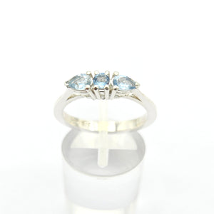Anello trilogy con acquamarina