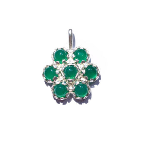 Ciondolo con 7 gemme di agata verde