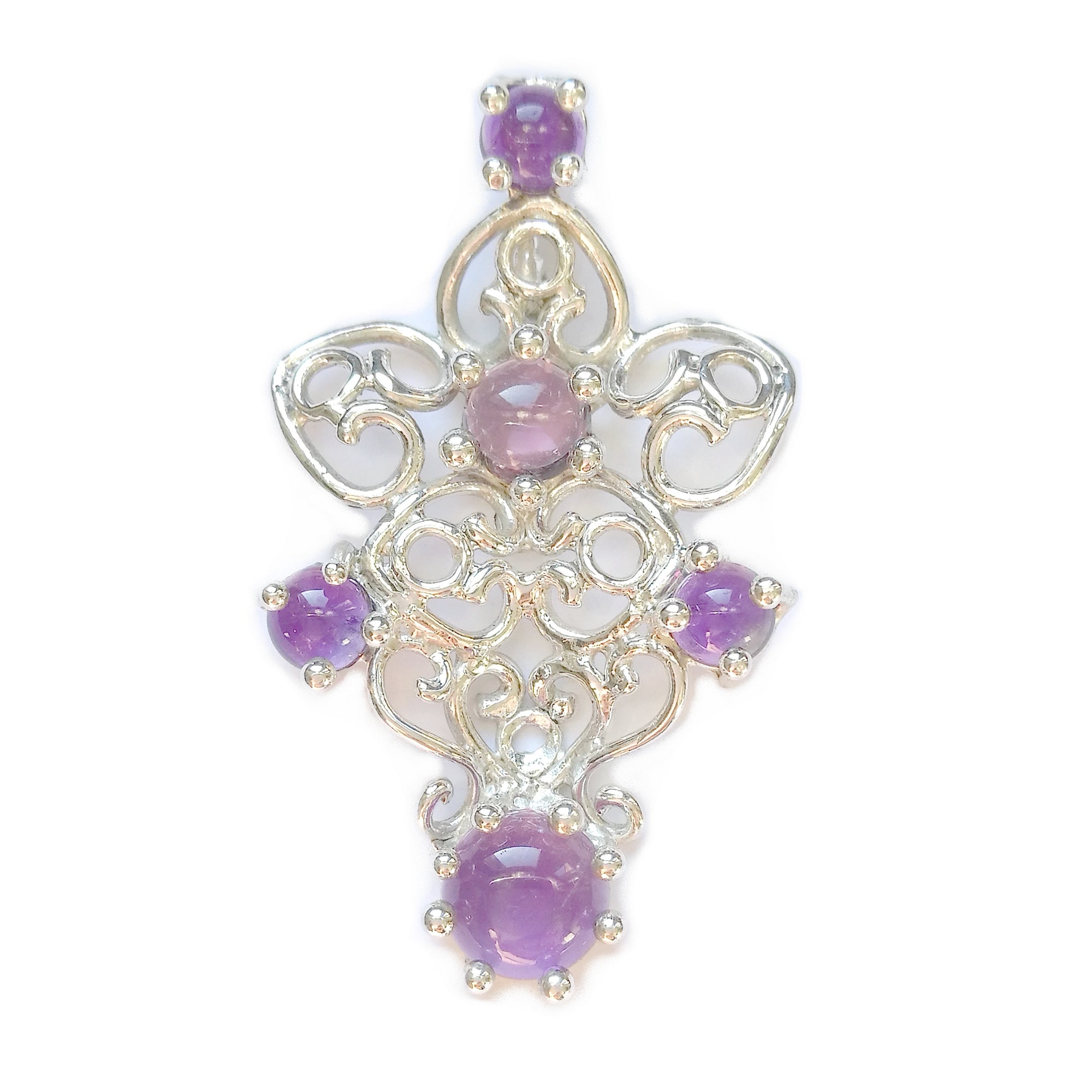 Ciondolo con ametiste cabochon