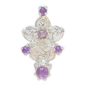 Ciondolo con ametiste cabochon