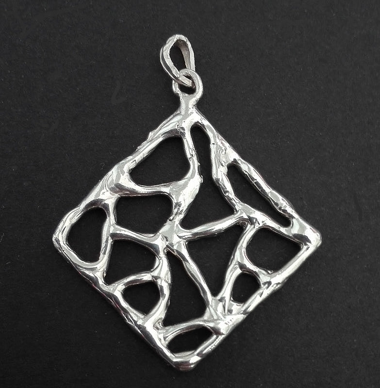 pendant - ciondolo - liquid metal - 925 silver